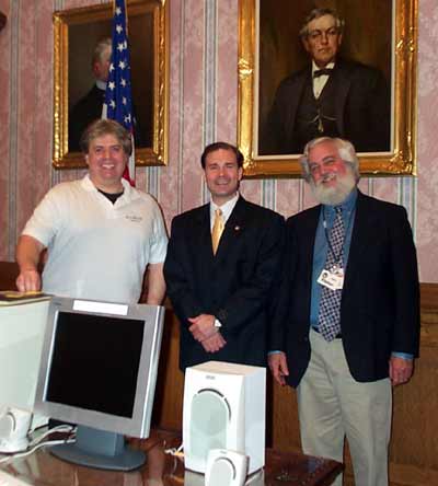 Dan Hanson, Tim Mueller and Jim Cookinham in Cleveland City Hall Red Room